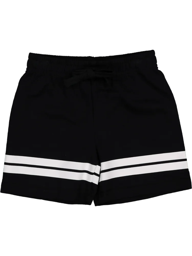 Black Graphic Knit Short