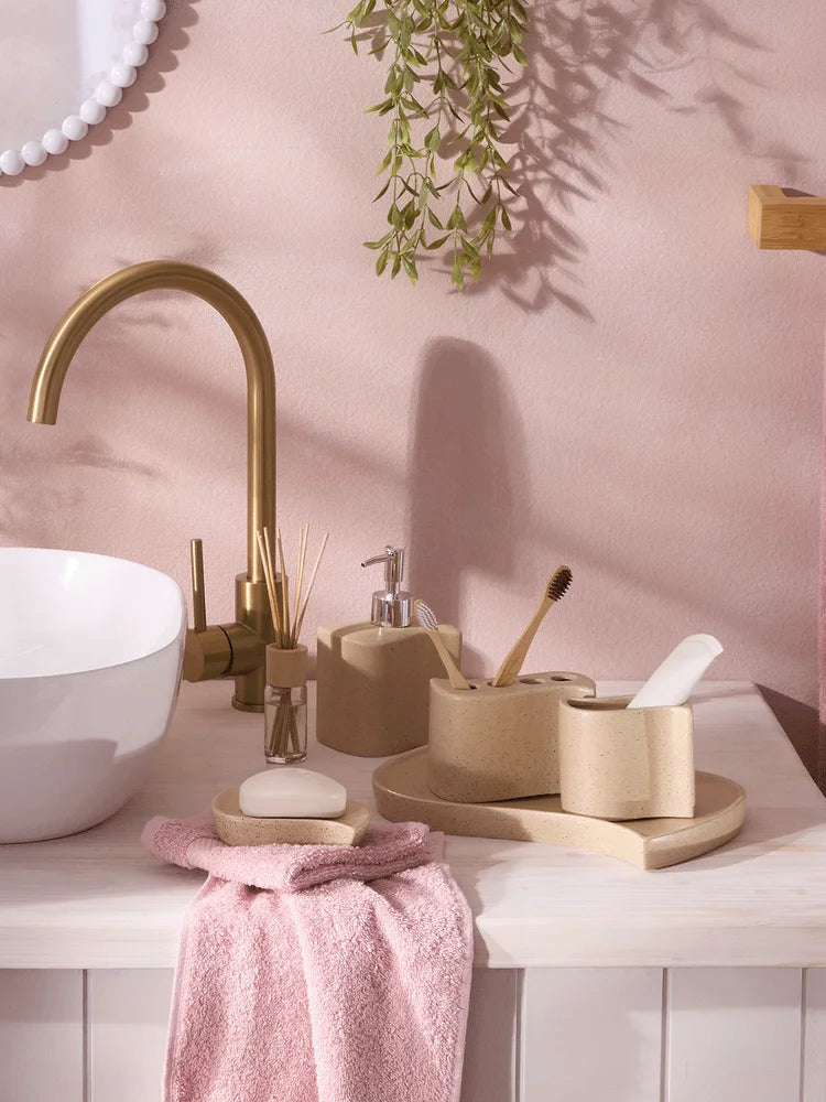 Natural Speckled Ceramic Bathroom Tray