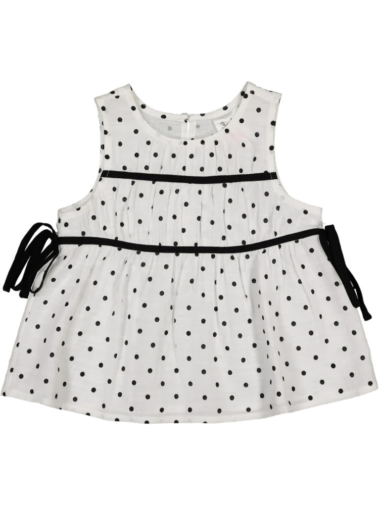 Black And White Woven Blouse