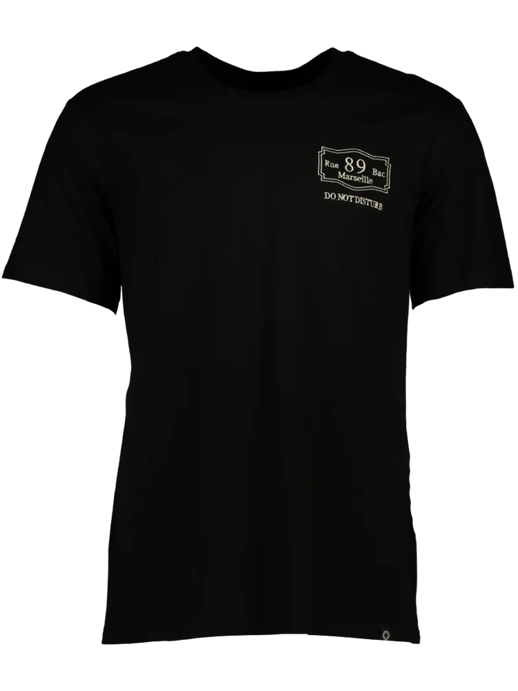 Black Embroidered Graphic T-Shirt