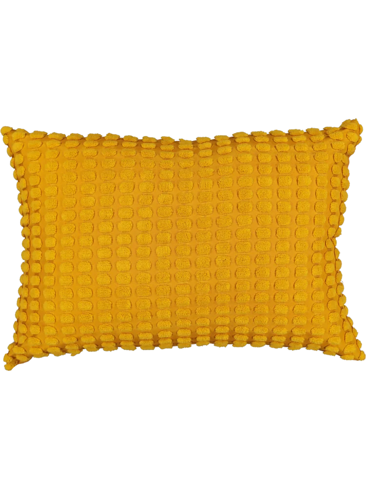 Yellow Pom Pom Scatter Cushion 40x60cm