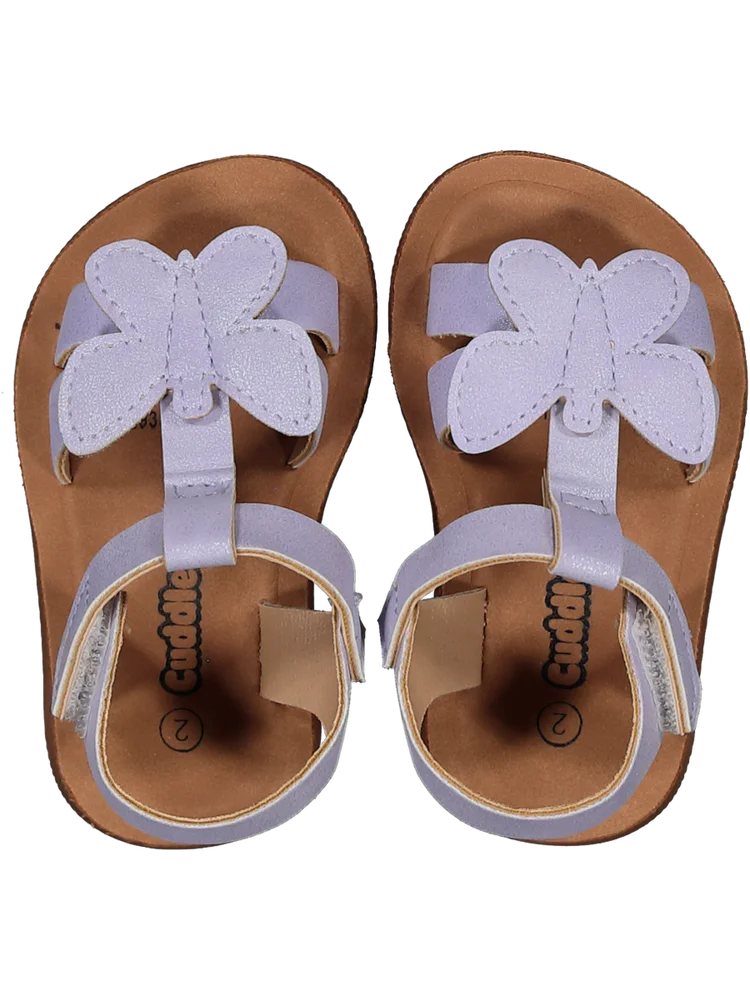 Purple Fur Faux Leather Sandals