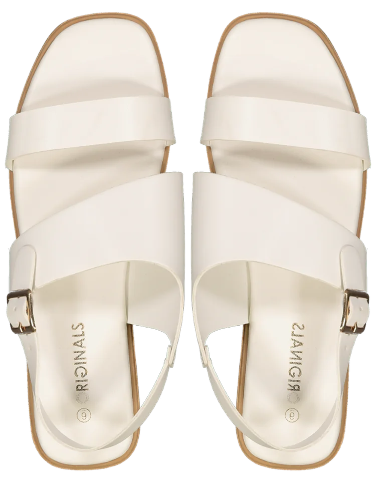 White Fancy Strap Sandals