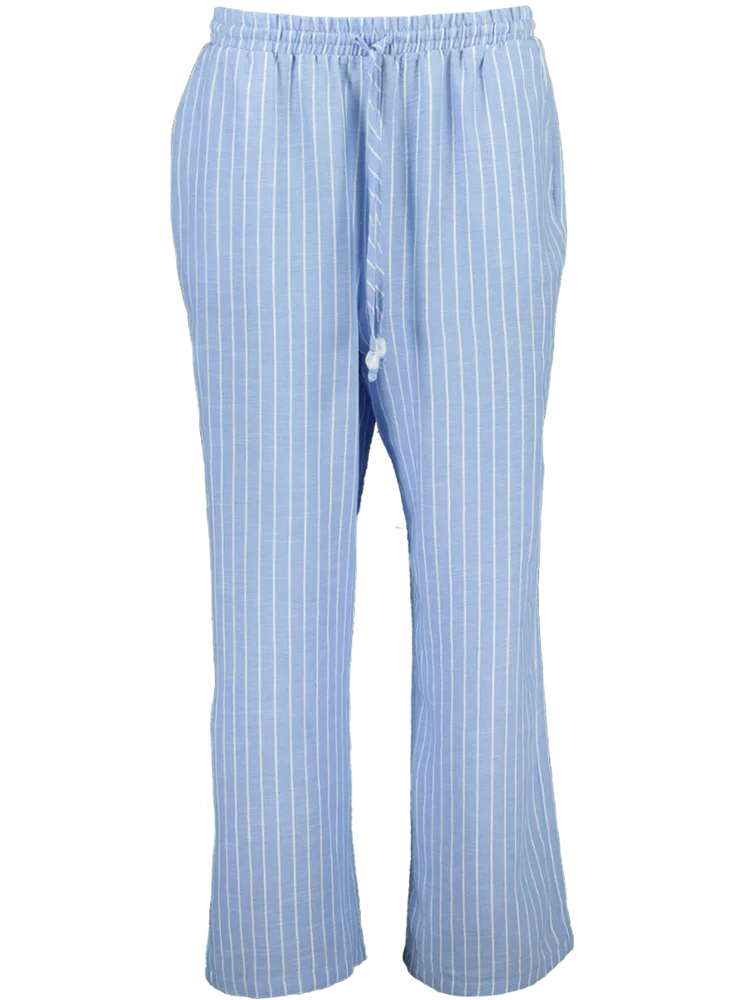 Blue Wide Leg Woven Pants