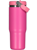 Pink Stainless Steel Bottle With Flip Straw 890ml (1)