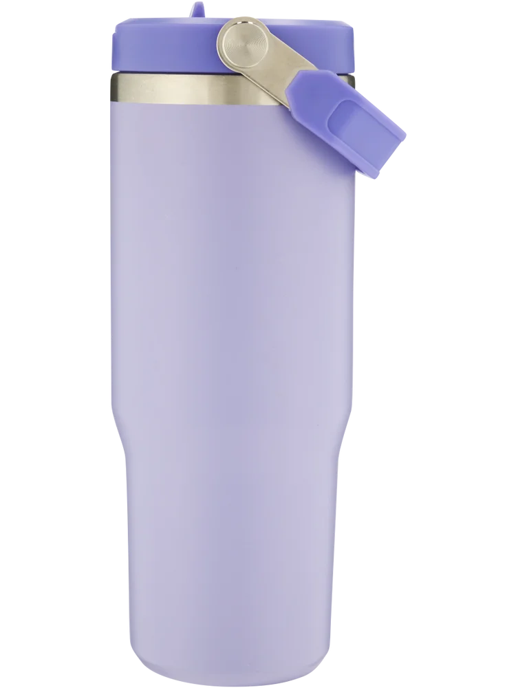 Lilac Stainless Steel Bottle With Flip Straw 890ml (3)