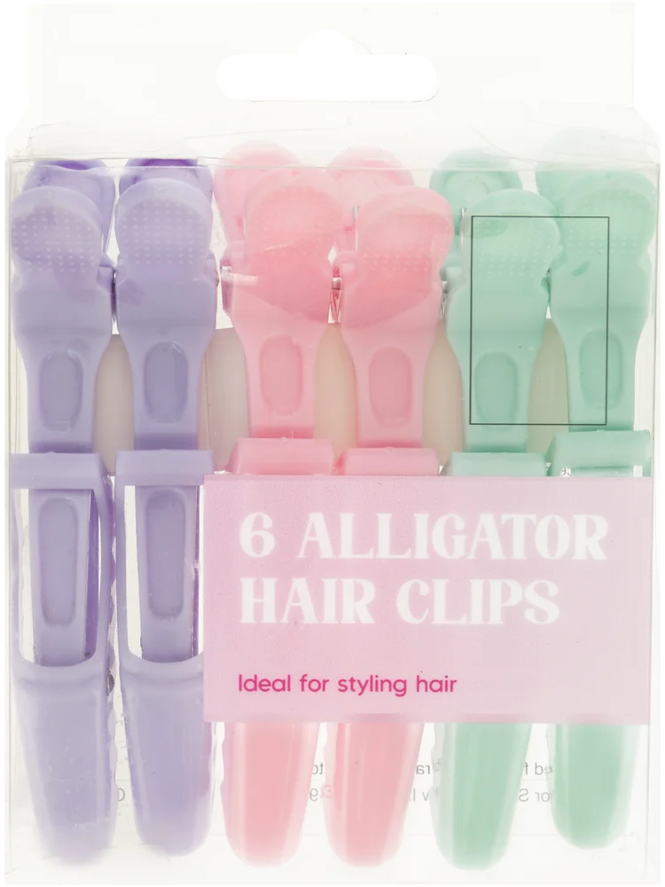 6 Piece Alligator Hair Clips (2)