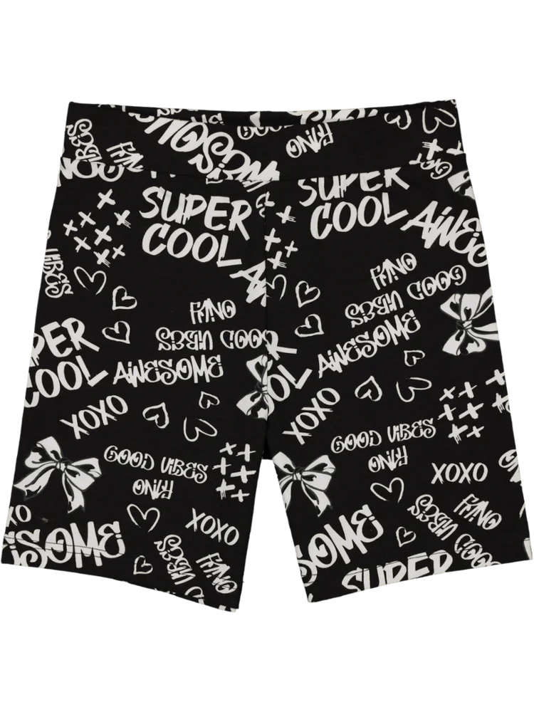 Black Printed Cycle Shorts