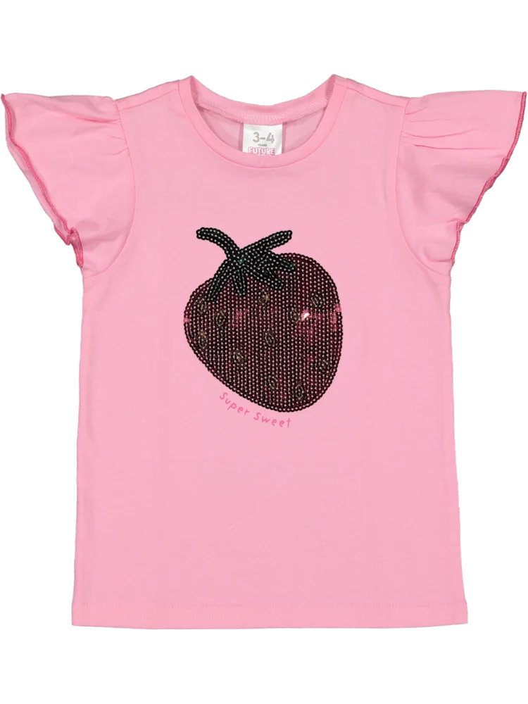Pink Strawberry Applique Top