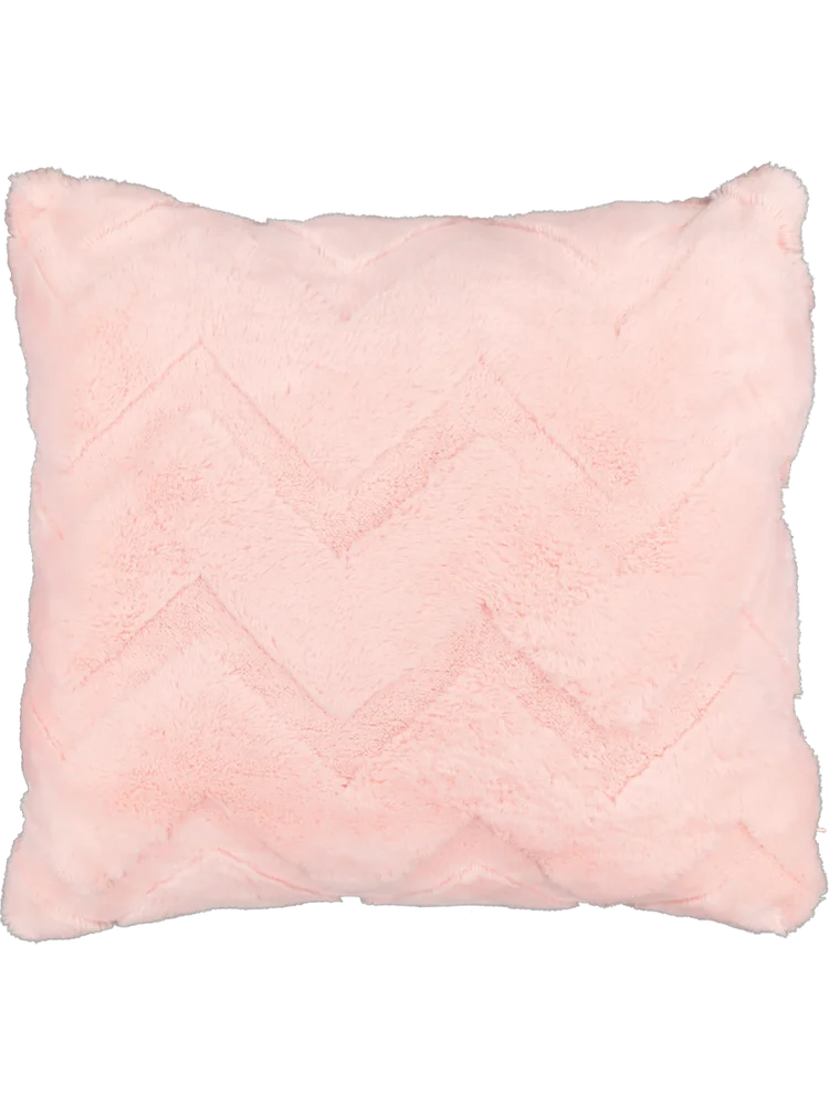 Pink Faux Rabbit Fur Scatter Cushion 50x50cm