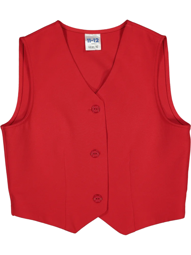 Red V Neck Fashion Waistcoat