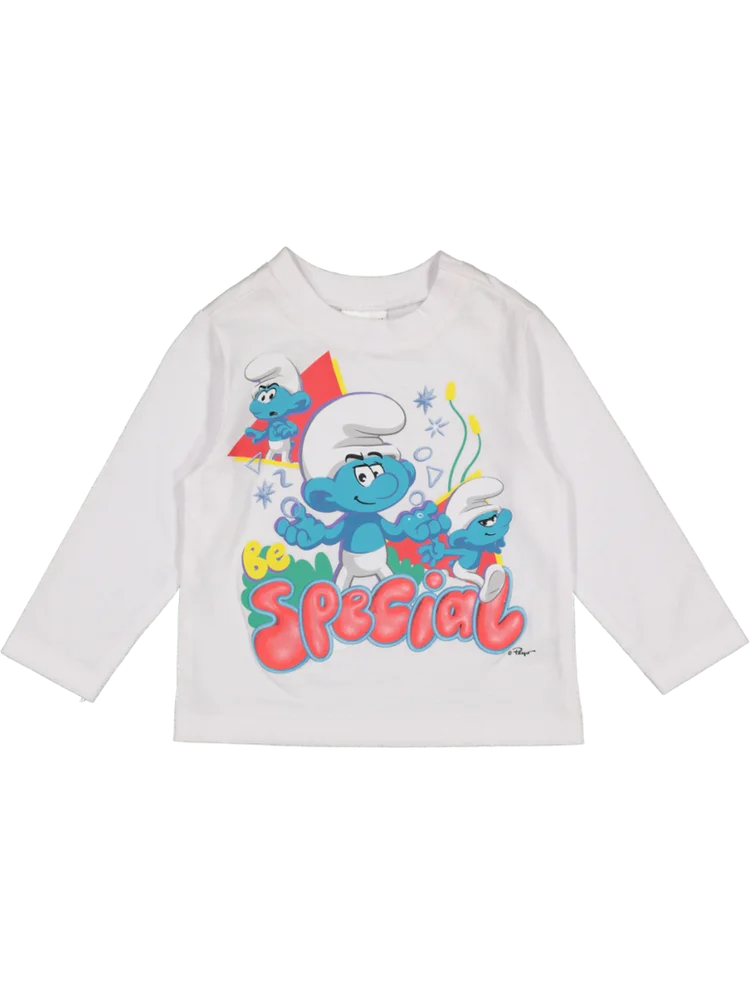Long Sleeve White Smurfs Top