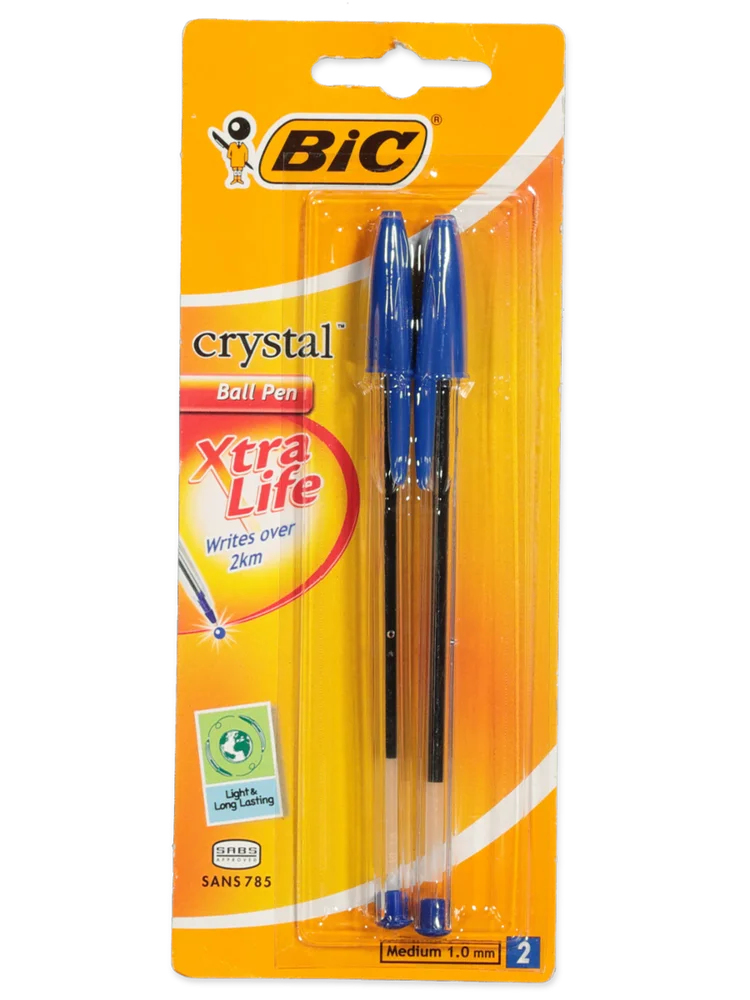 Blue Bic Crystal Pens