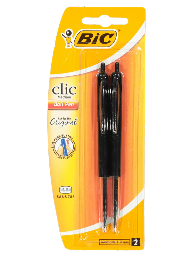 Black Bic Clic Pens