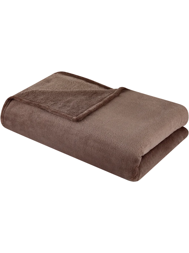 Taupe Double Flannel Fleece Blanket