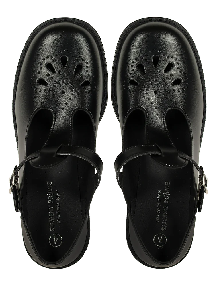 Younger Girls Synthetic School Shoes (2)