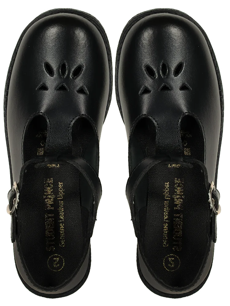 Younger Girls Leather School Shoes (2)