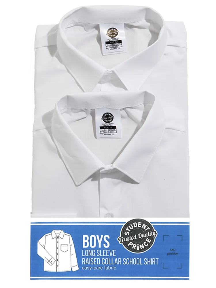 2Pk Long Sleeve High Raised Collar Shirt