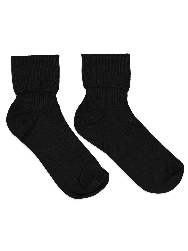 Girls Black Cotton Anklets