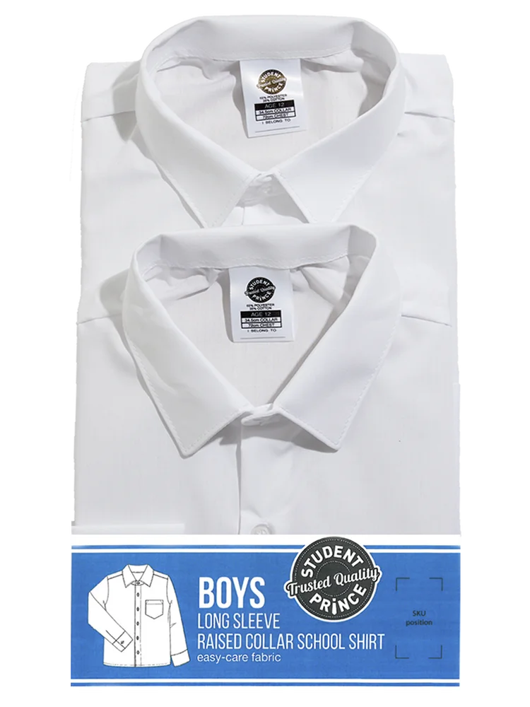 2Pk Long Sleeve Primary Raised Collar Shirt