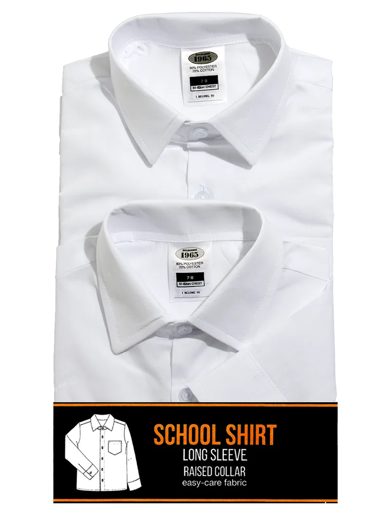 2Pk Long Sleeve Primary Raised Collar Shirt