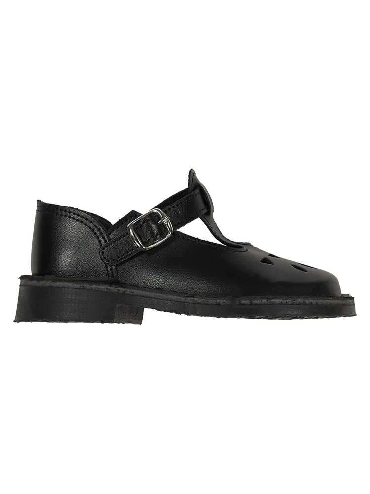 Younger Girls Synthetic Stitchdown School Shoe