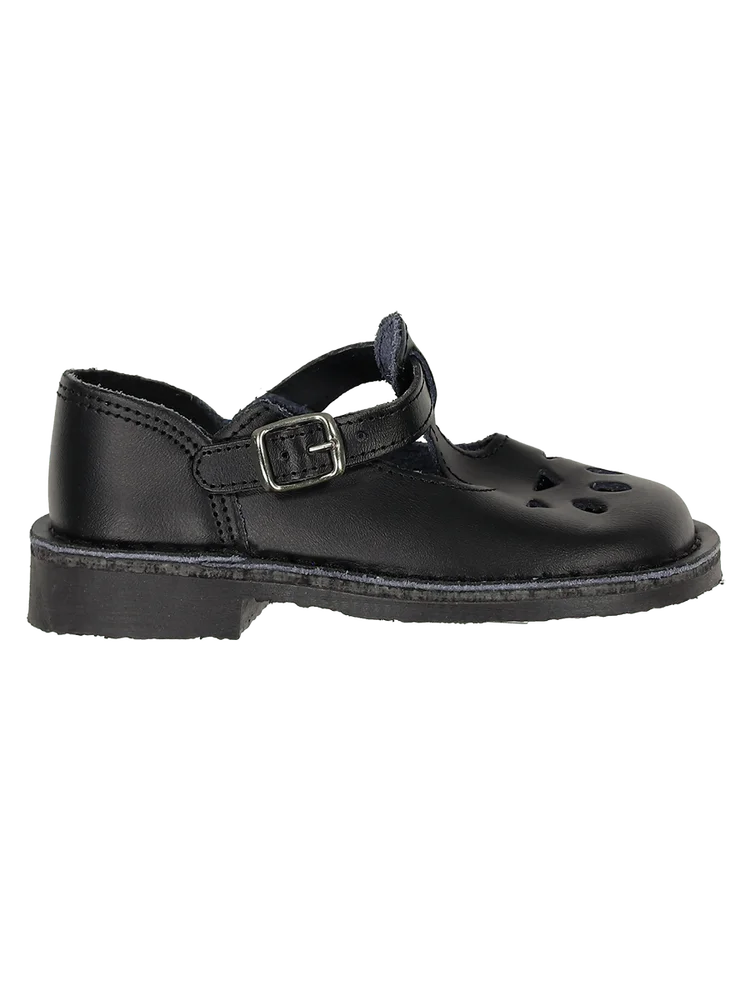 Younger Girls Leather Stitchdown School Shoe