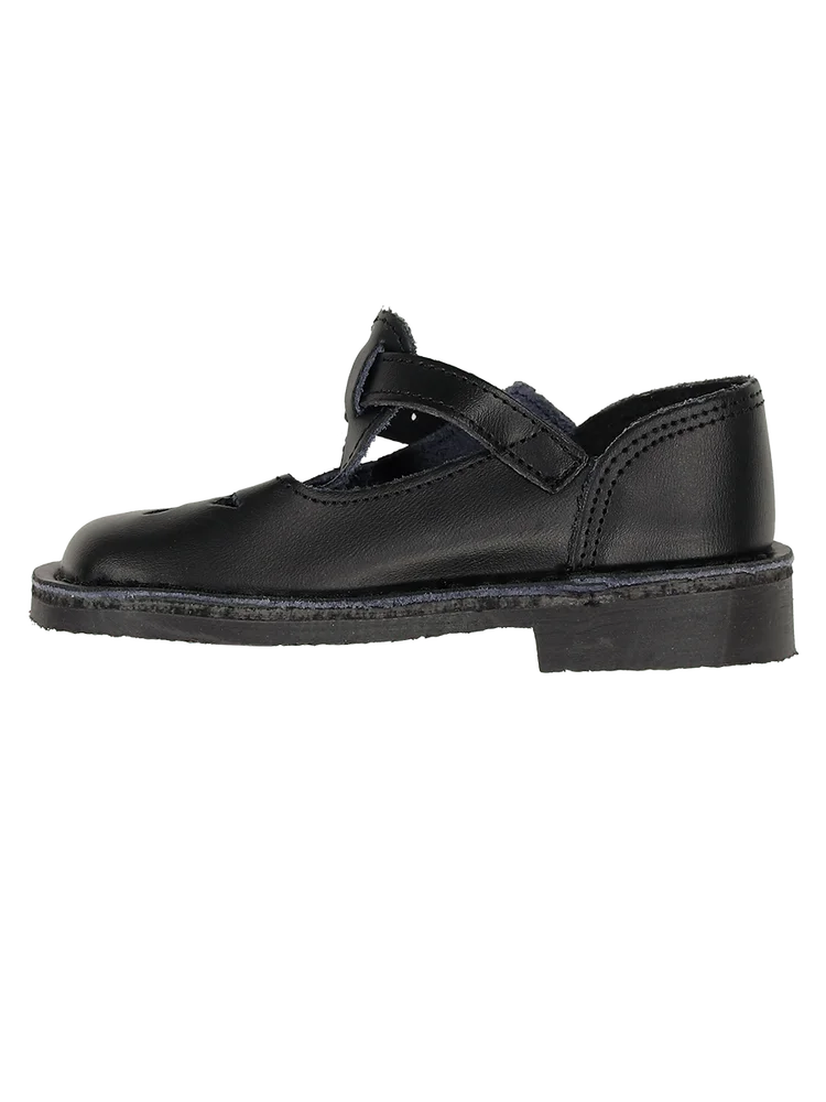 Younger Girls Leather Stitchdown School Shoe (1)