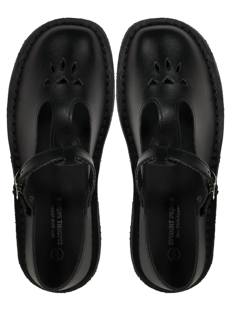 Girls Synthetic Stitchdown School Shoe (2)