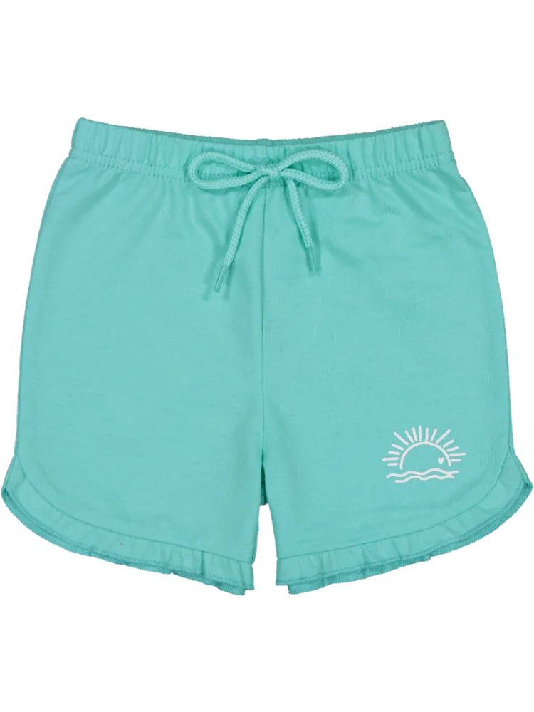 Turquoise Flared Shorts