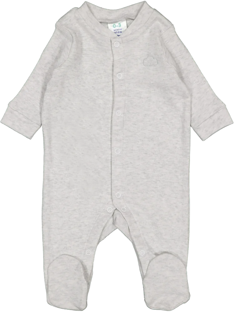 Grey Button Up Babygrow