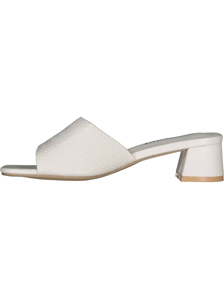Matte White Mule Heel