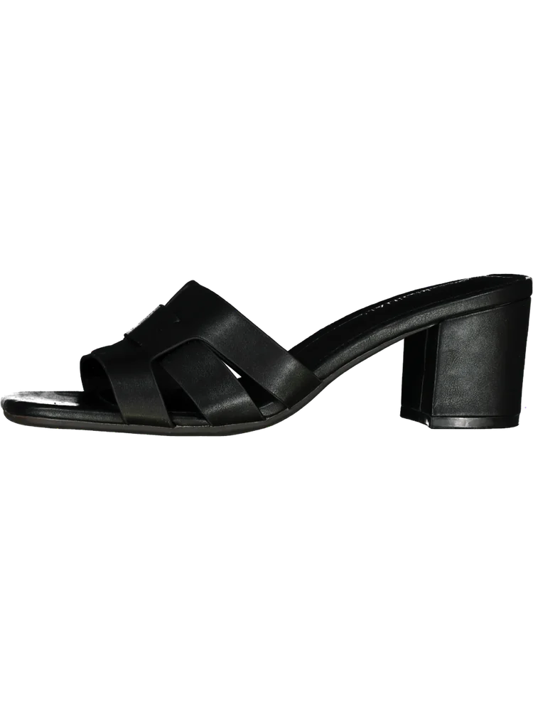 Black Faux Leather Heel