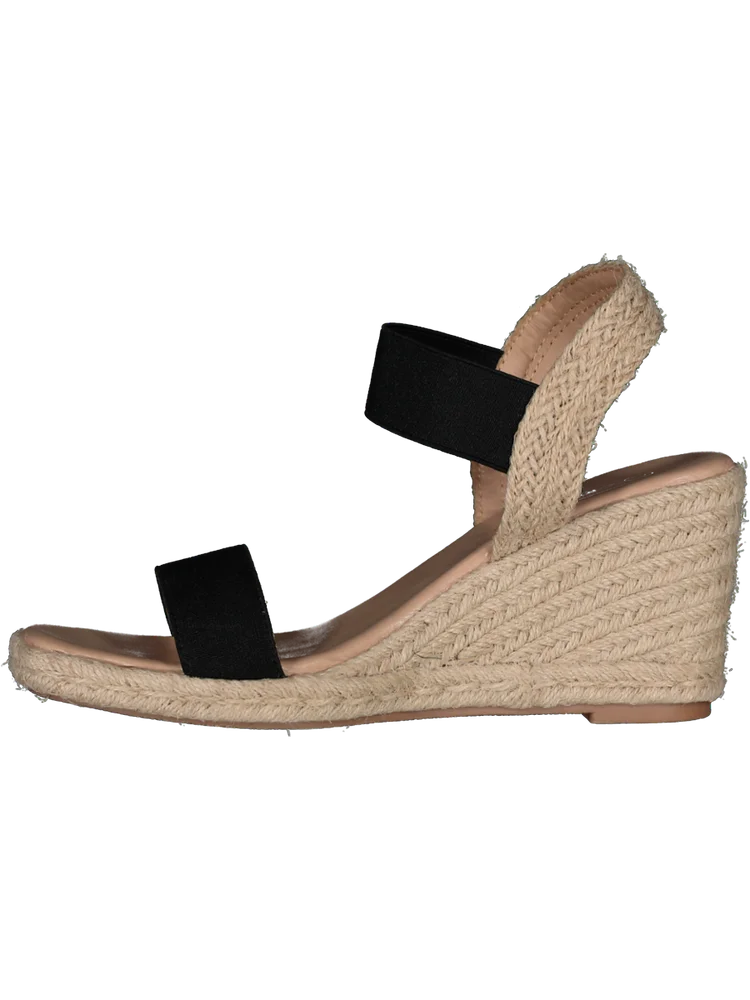 Black Wedge Sandals