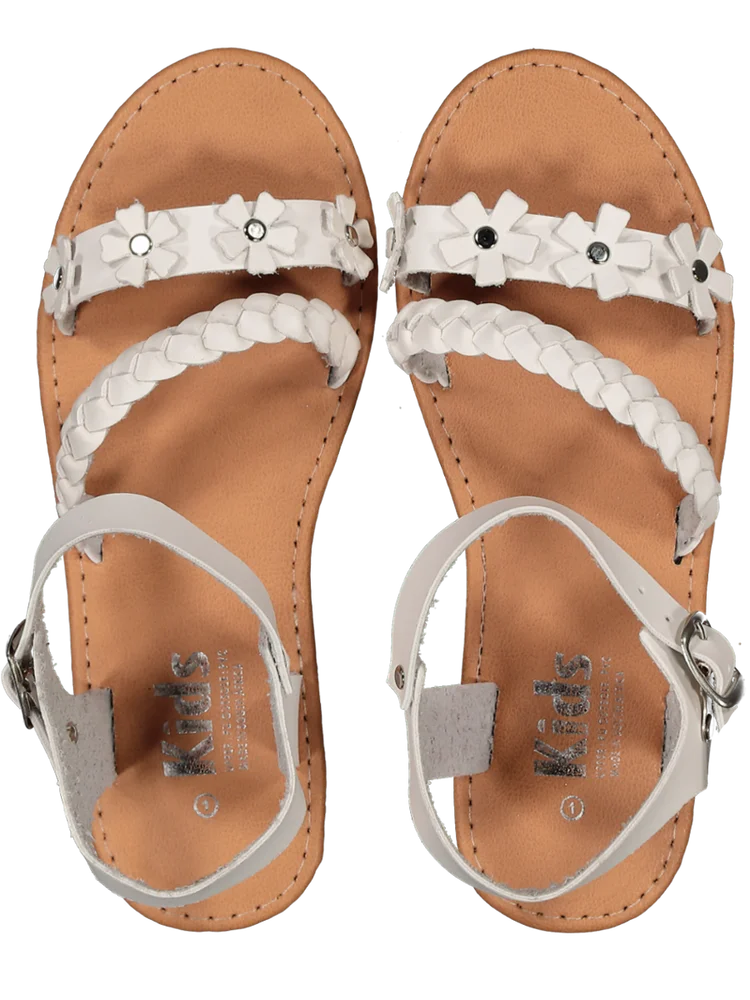 White Buckle Strapped Sandals