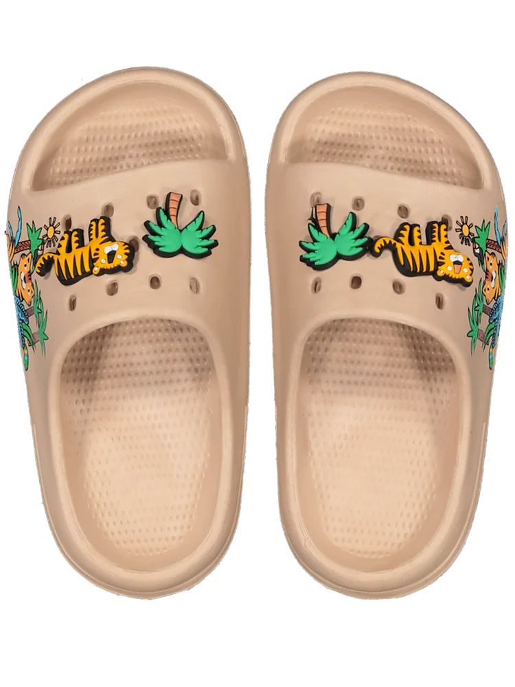 Jungle Print Moulded Slide Sandals