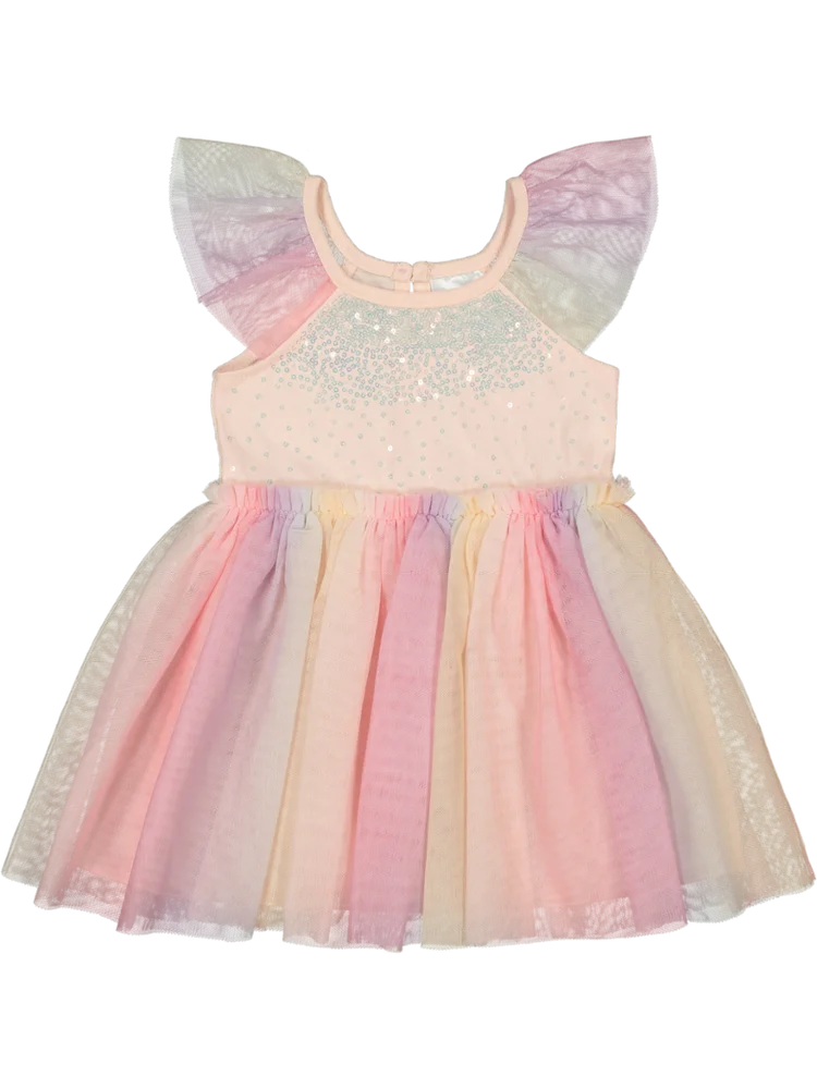 Rainbow Flared Party Dress