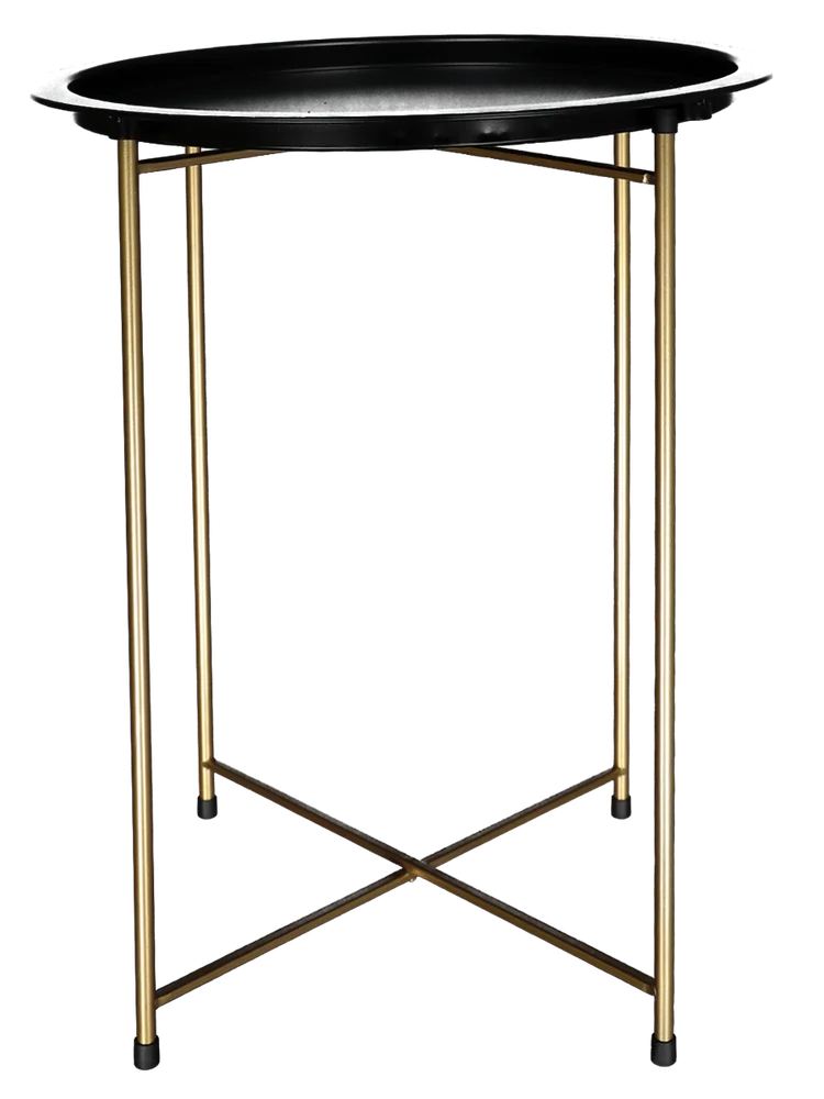 Round Gold And Black Metal Table