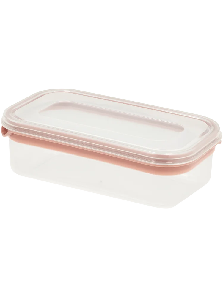 Pink Stripe Rectangular Container