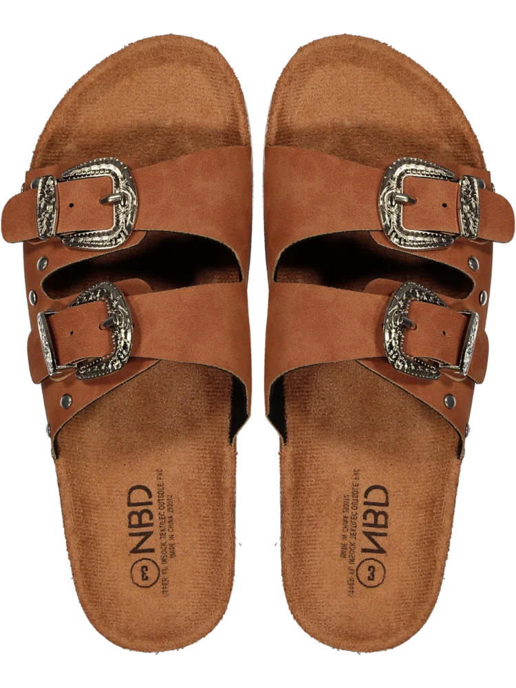 Brown Double Strap Sandals