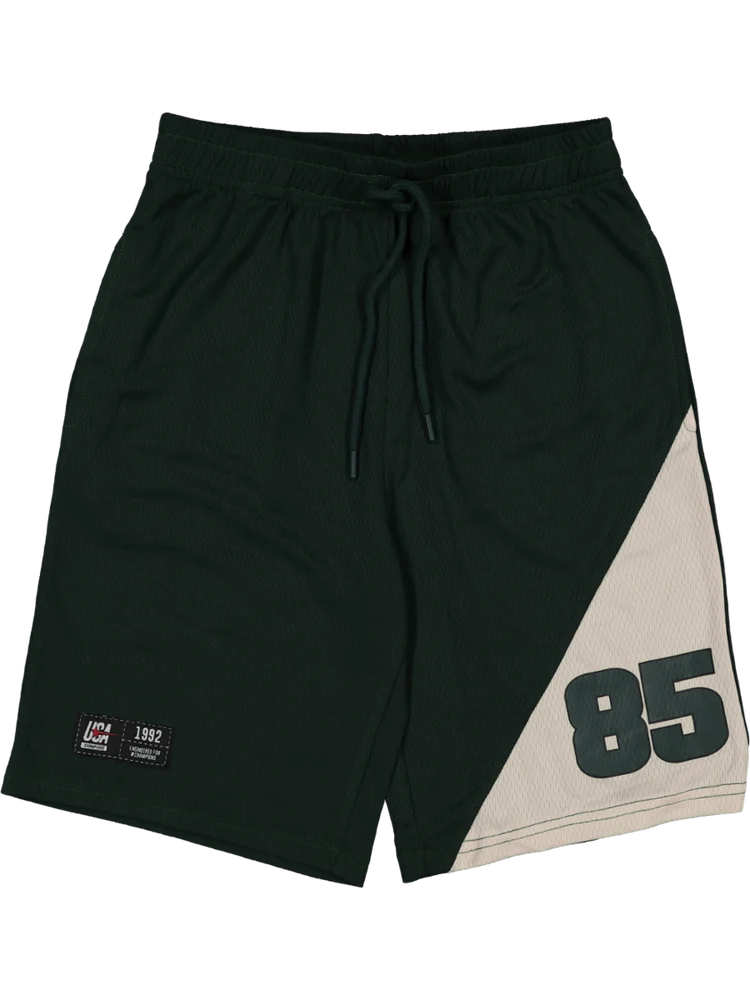 Black And Beige Baseball Shorts