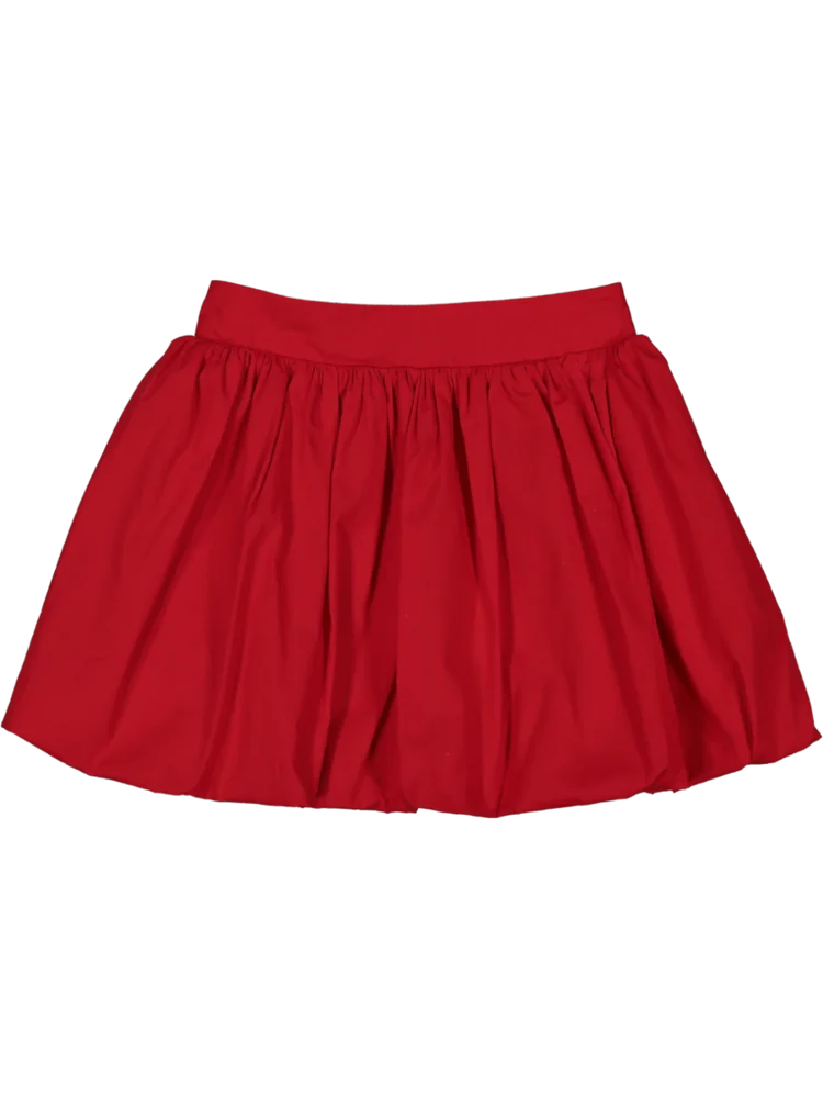Red Woven Mini Skirt