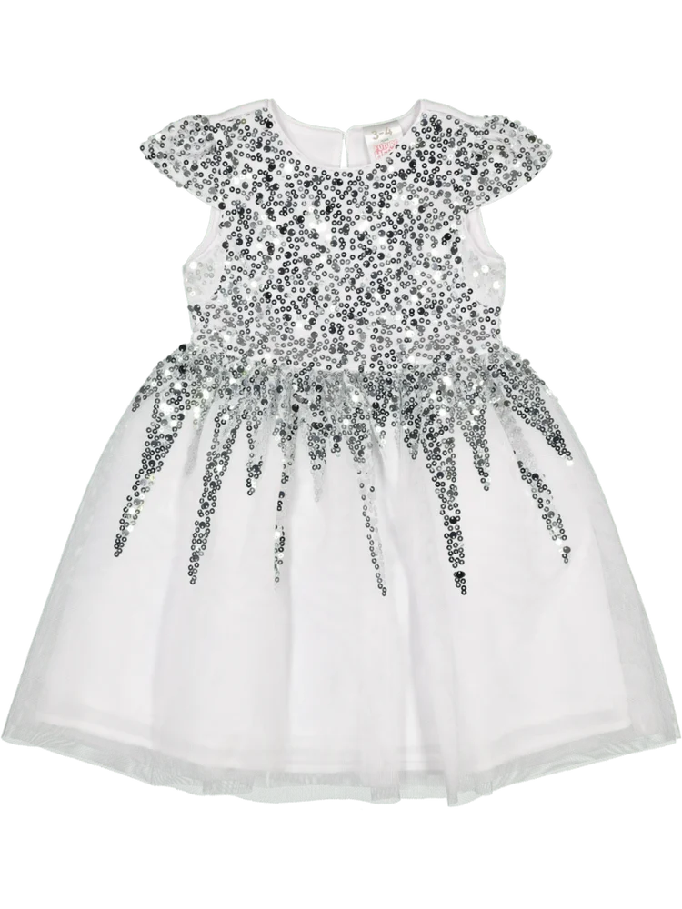 White Sequin Tulle Dress