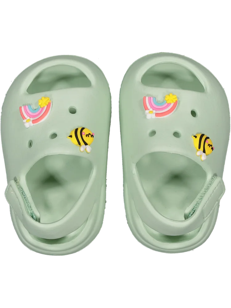 Green Slingback Moulded Sandals