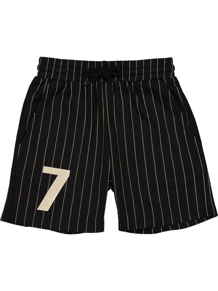 Black Striped Active Shorts