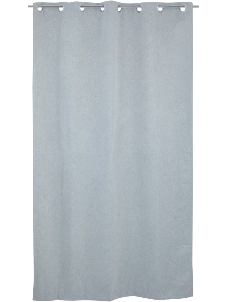Grey Unlined Eyelet Curtain