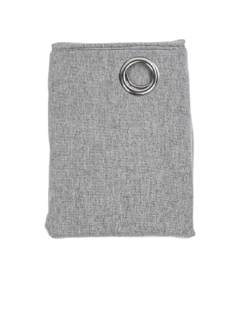 Grey Unlined Eyelet Curtain (2)