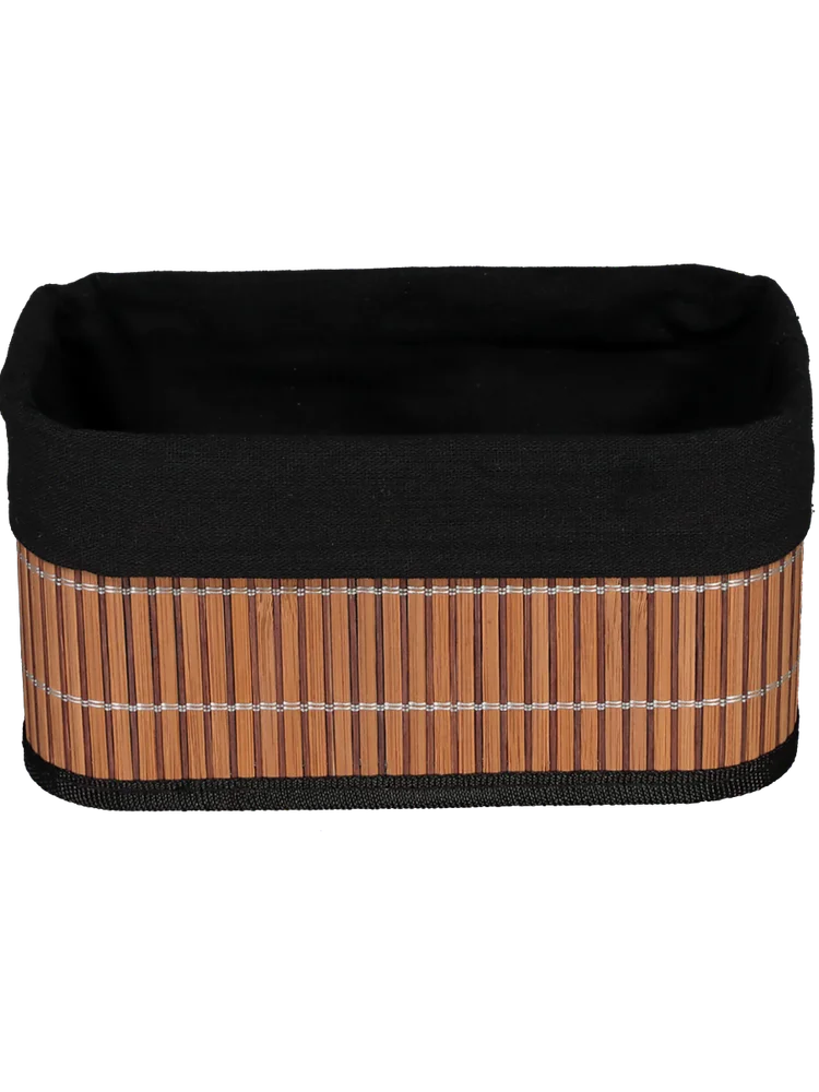 Medium Black Bamboo Storage Basket (3)