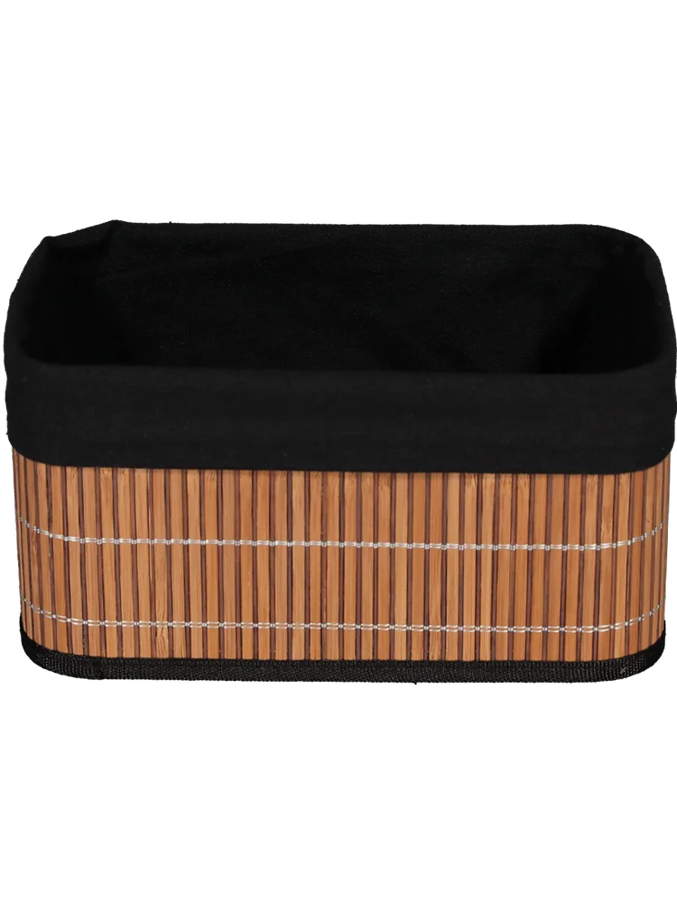 Medium Black Bamboo Storage Basket (2)