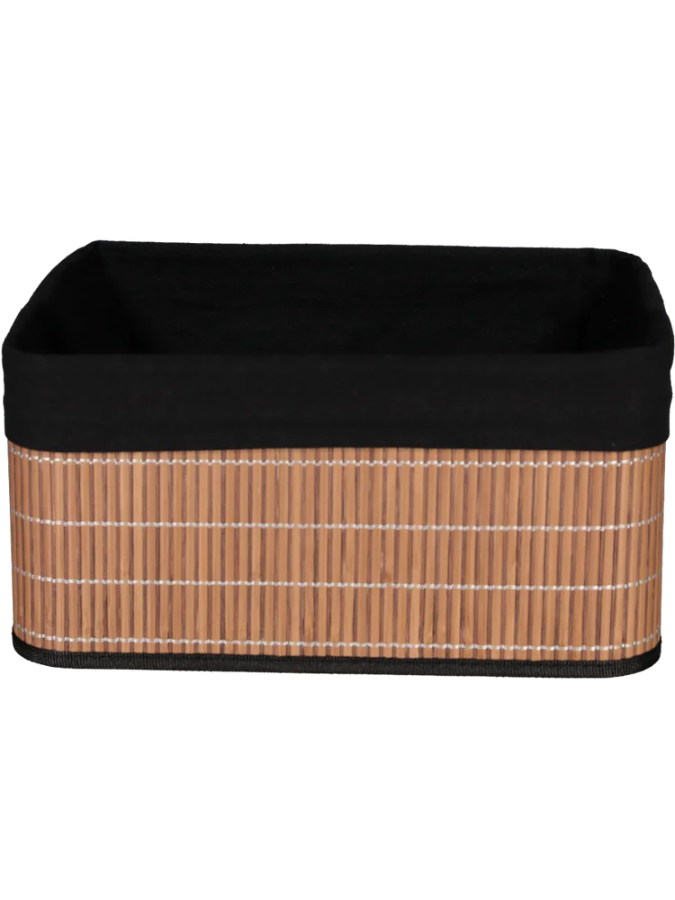 Medium Black Bamboo Storage Basket